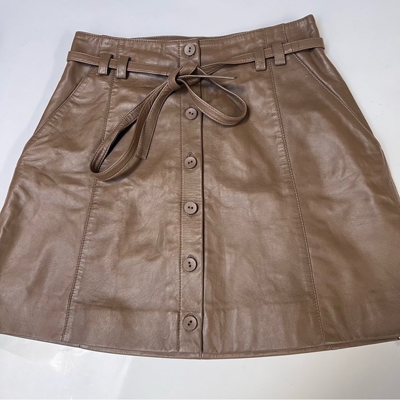 Joie Tolain Lamb Leather Mini Skirt size 0 with flaw - Picture 9 of 15